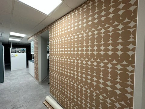 Modern wallpaper interior design in Southern California home