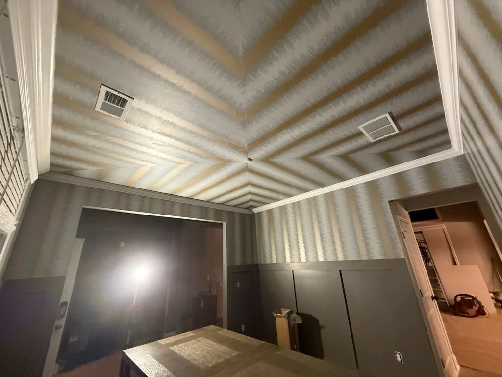 Residential wallpaper installation in Los Angeles home